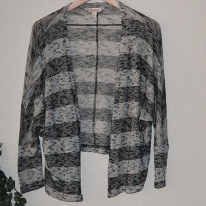 Decree Black/Gray Marled Open Front Cardigan Sz XS